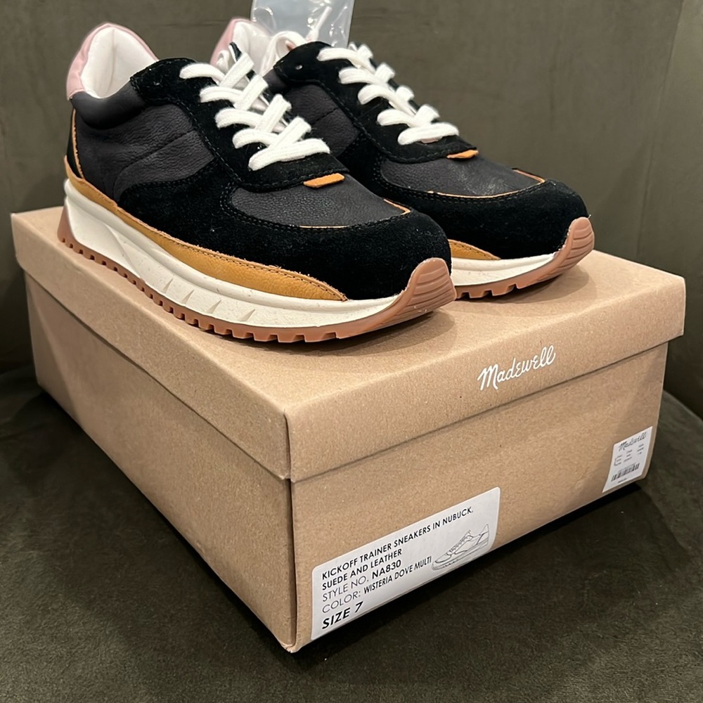NIB Madewell Kickoff Trainer Sneakers in Nubuck Suede and Leather - Picture 7 of 14